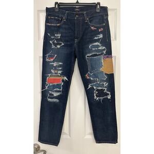 EEUC Polo Ralph Lauren Avery Patchwork Distressed Boyfriend Jeans Sz 28